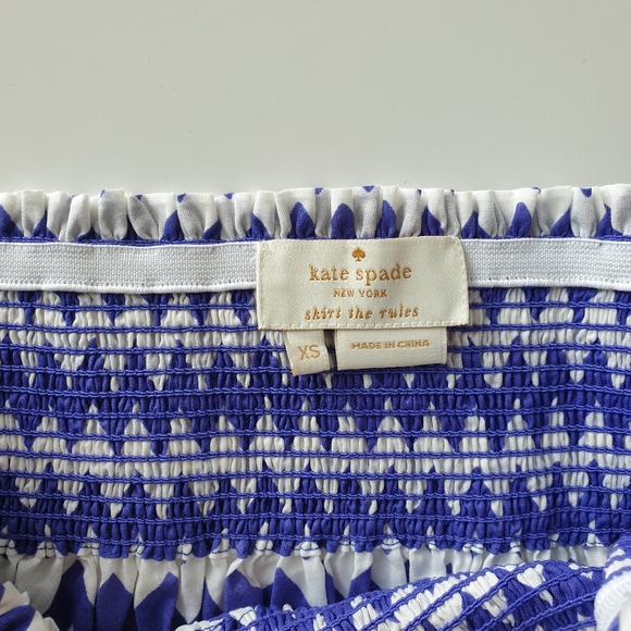 Kate Spade Sidney Chevron Pleated A-Line Skirt XS - Picture 4 of 5